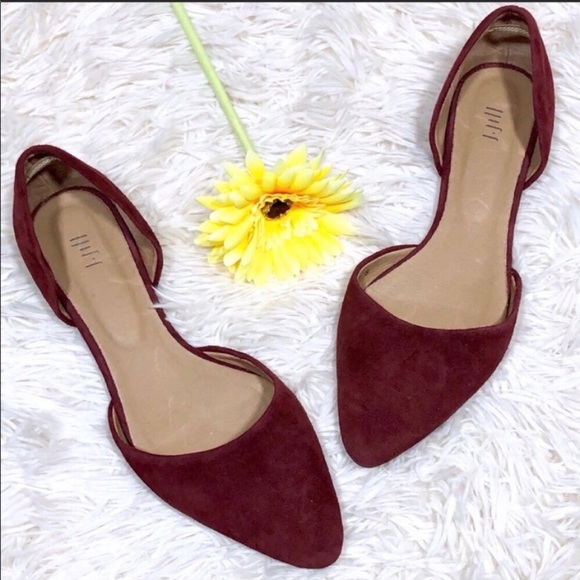 J. Jill Shoes - J. Jill sz 8 Pointed Toe Flat maroon